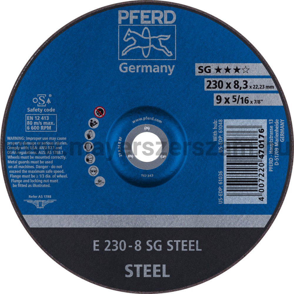 TISZTÍTÓKORONG E 230-8 SG STEEL termék fő termékképe