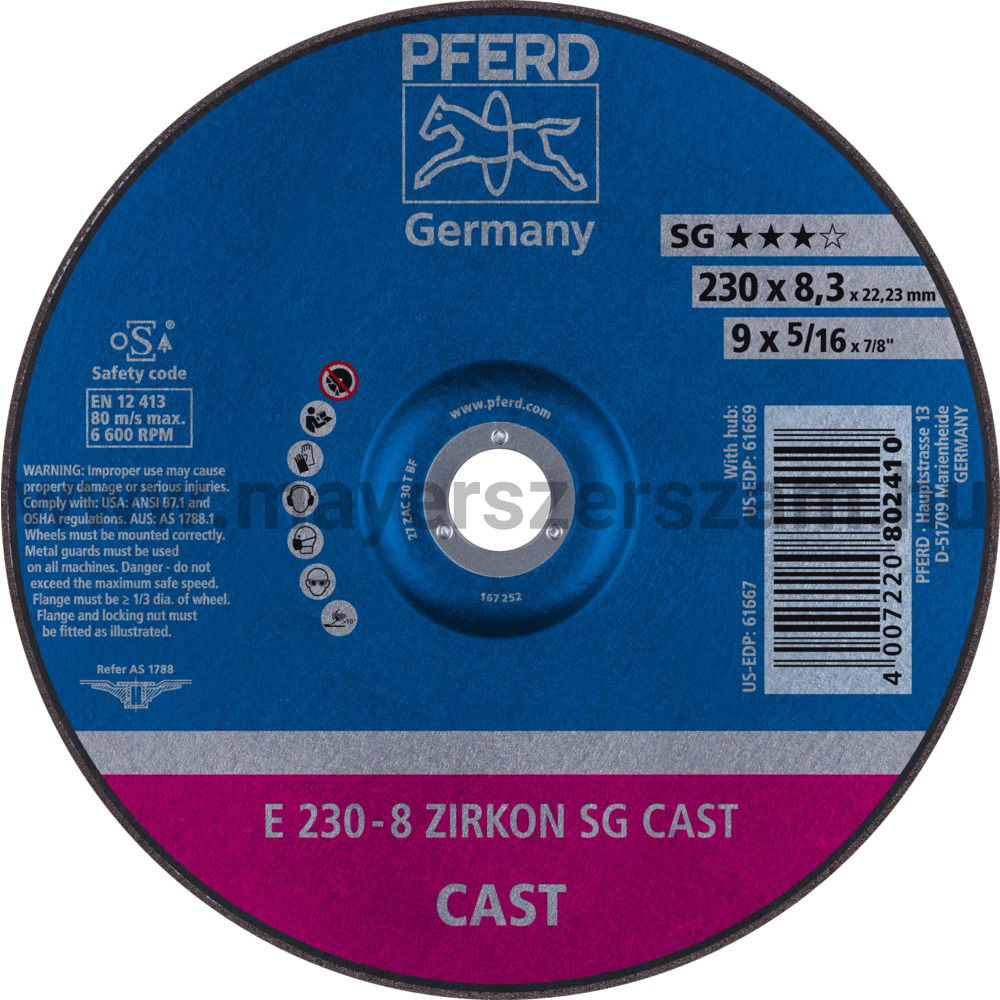 TISZTÍTÓKORONG E 230-8 ZIRKON SG CAST termék fő termékképe