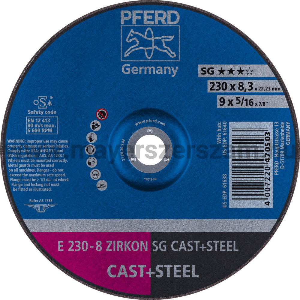 TISZTÍTÓKORONG E 230-8 ZIRKON SG CAST+STEEL termék fő termékképe