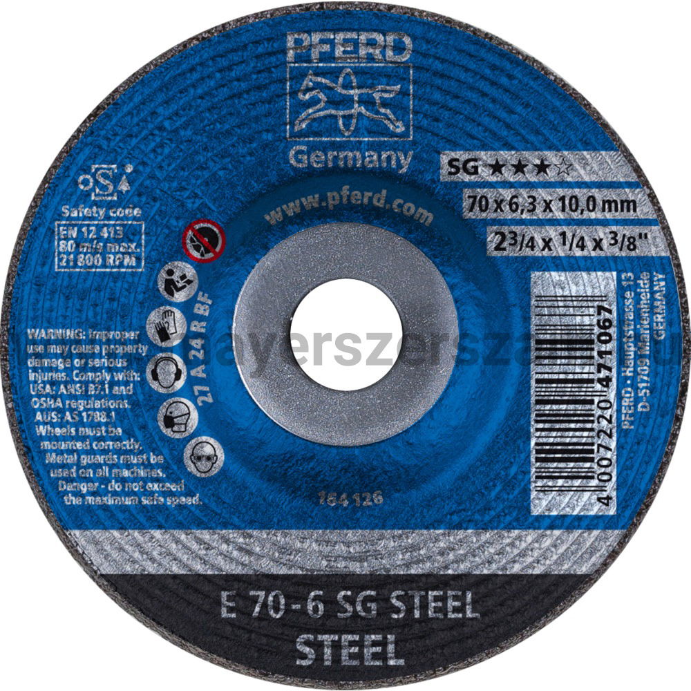 TISZTÍTÓKORONG E 70-6 SG STEEL/10 termék fő termékképe