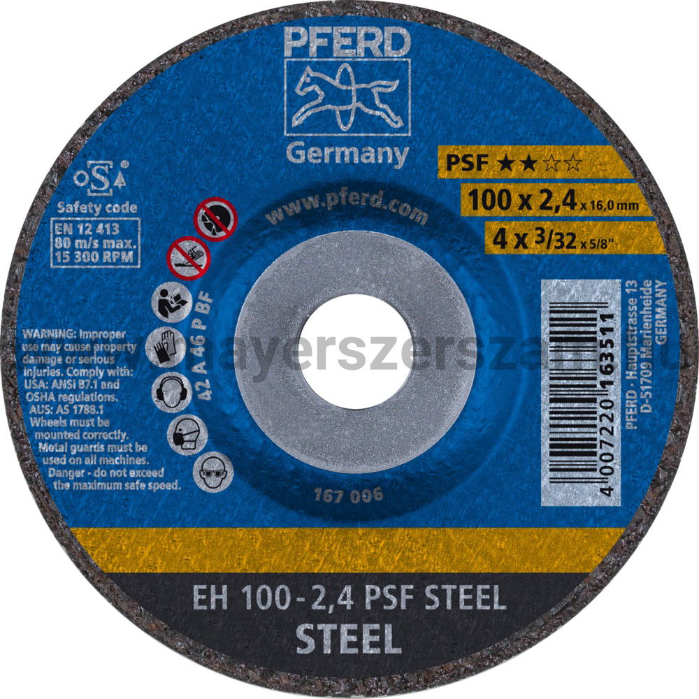 VÁGÓKORONG EH 100-2,4 PSF STEEL/16 termék fő termékképe