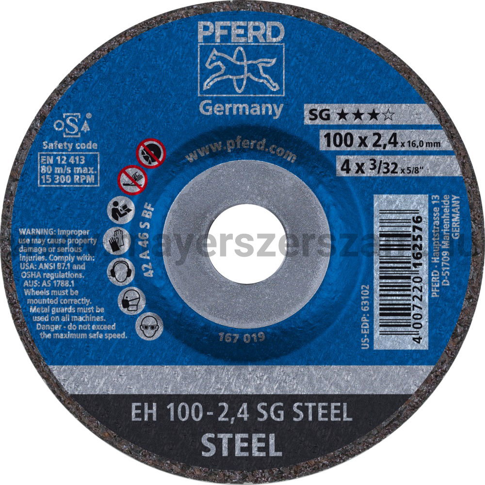 VÁGÓKORONG EH 100-2,4 SG STEEL/16 termék fő termékképe