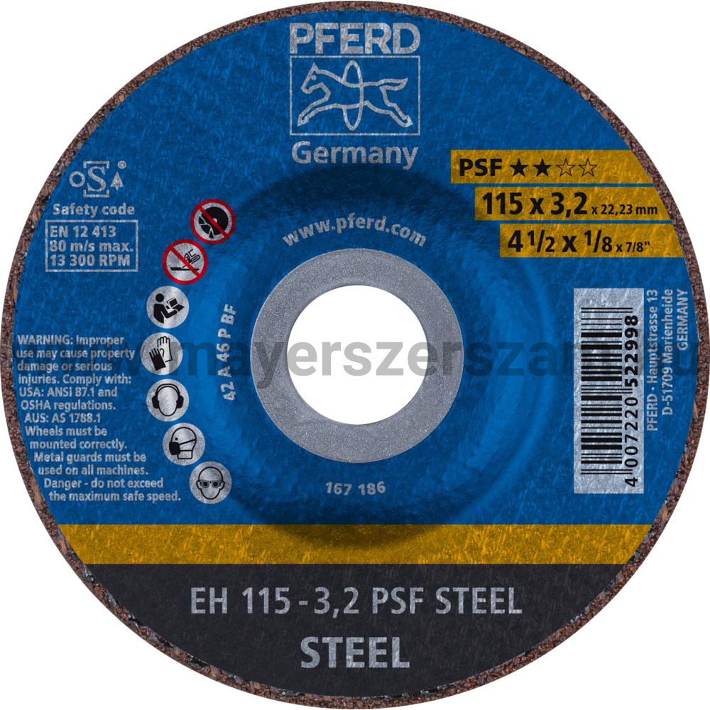 VÁGÓKORONG EH 115-3,2 PSF STEEL termék fő termékképe