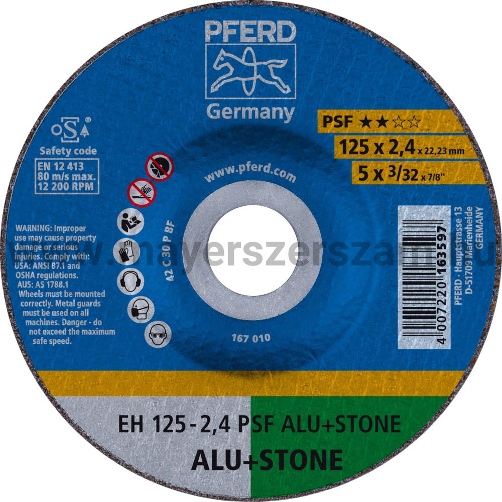 VÁGÓKORONG EH 125-2,4 PSF ALU+STONE termék fő termékképe