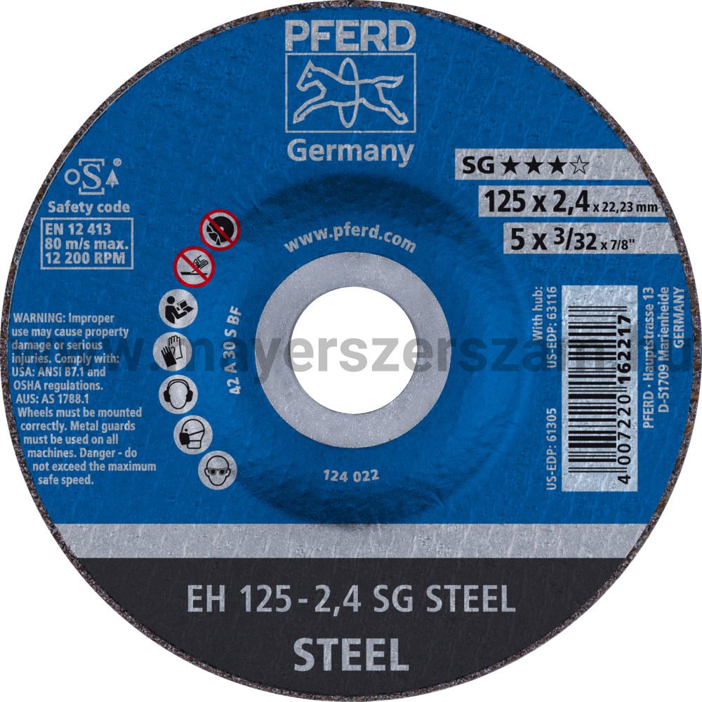 VÁGÓKORONG EH 125-2,4 SG STEEL termék fő termékképe