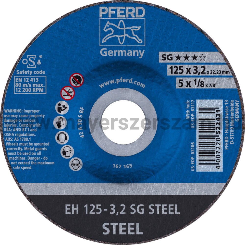 VÁGÓKORONG EH 125-3,2 SG STEEL termék fő termékképe