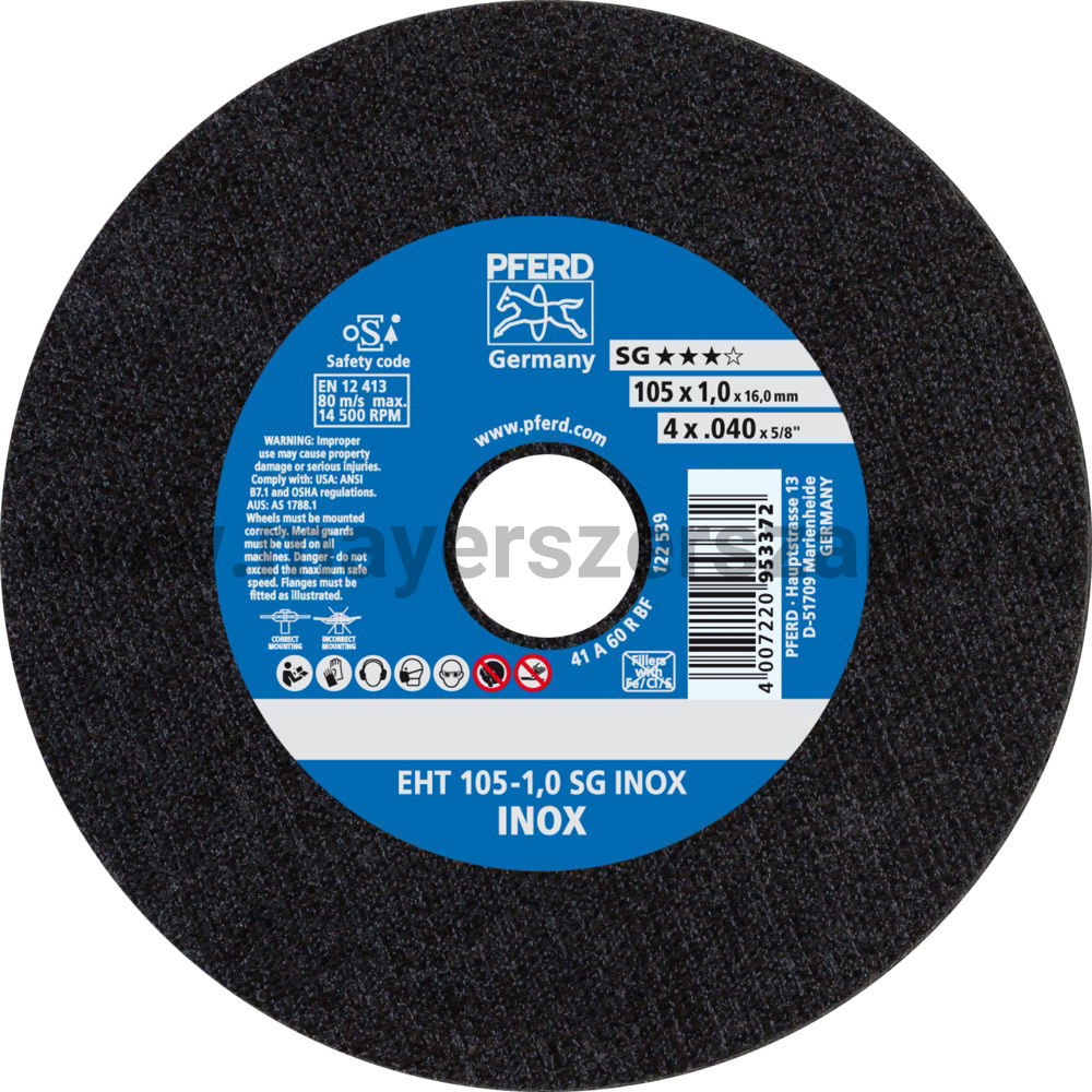 VÁGÓKORONG EHT 105-1,0 SG INOX/16 termék fő termékképe