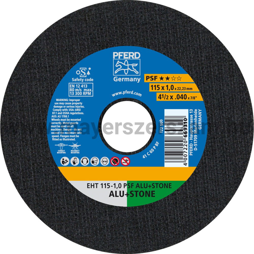 VÁGÓKORONG EHT 115-1,0 PSF ALU+STONE termék fő termékképe