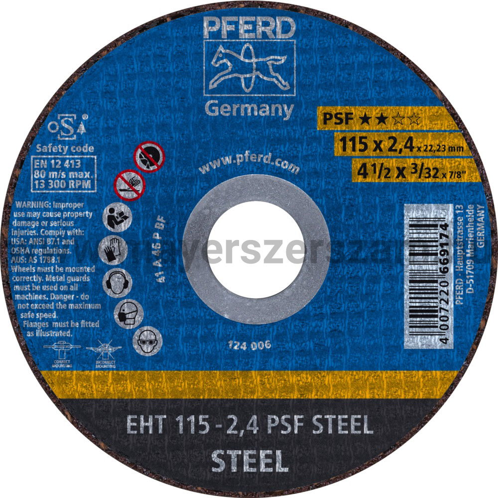 VÁGÓKORONG EHT 115-2,4 PSF STEEL termék fő termékképe
