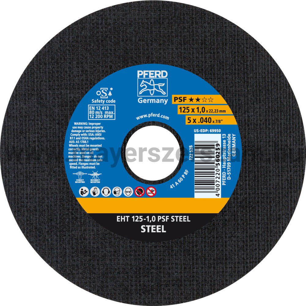 VÁGÓKORONG EHT 125-1,0 PSF STEEL termék fő termékképe