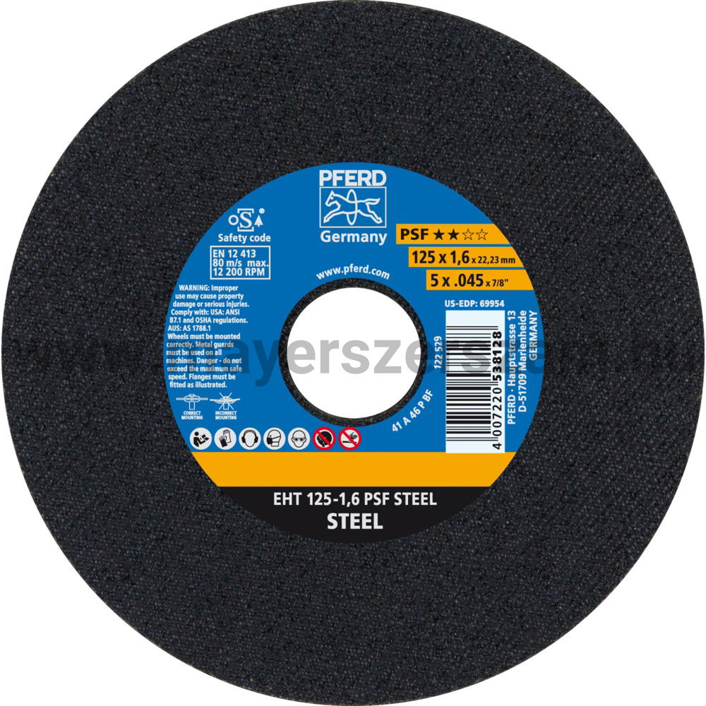 VÁGÓKORONG EHT 125-1,6 PSF STEEL termék fő termékképe