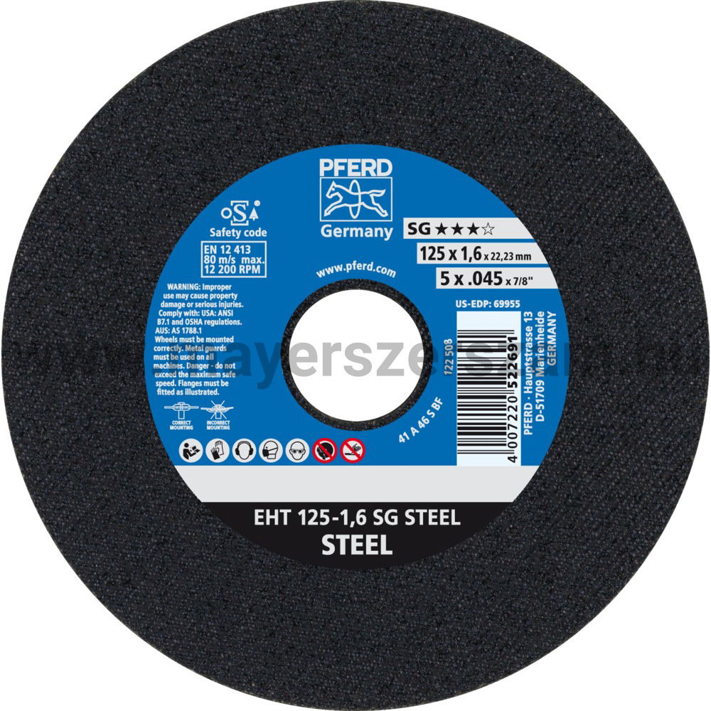 VÁGÓKORONG EHT 125-1,6 SG STEEL termék fő termékképe