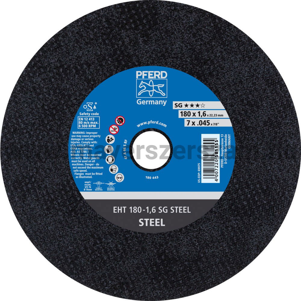 VÁGÓKORONG EHT 180-1,6 SG STEEL termék fő termékképe