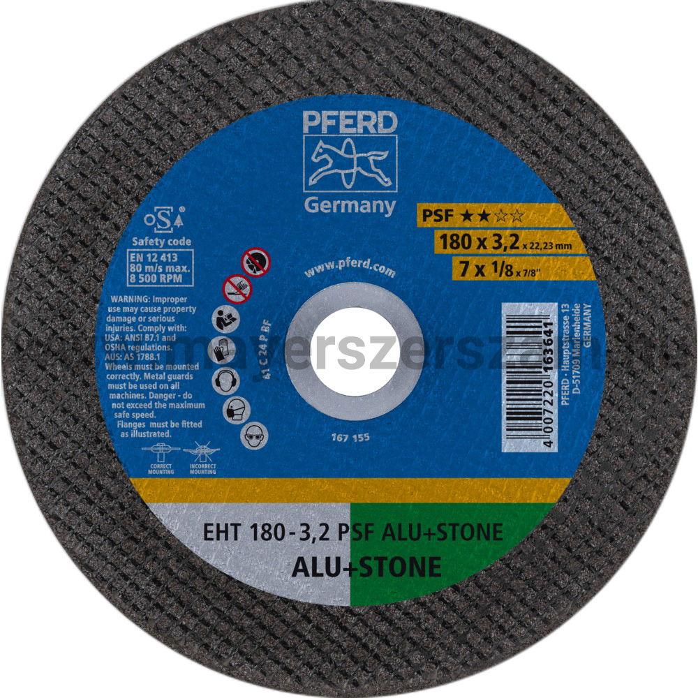 VÁGÓKORONG EHT 180-3,2 PSF ALU+STONE termék fő termékképe