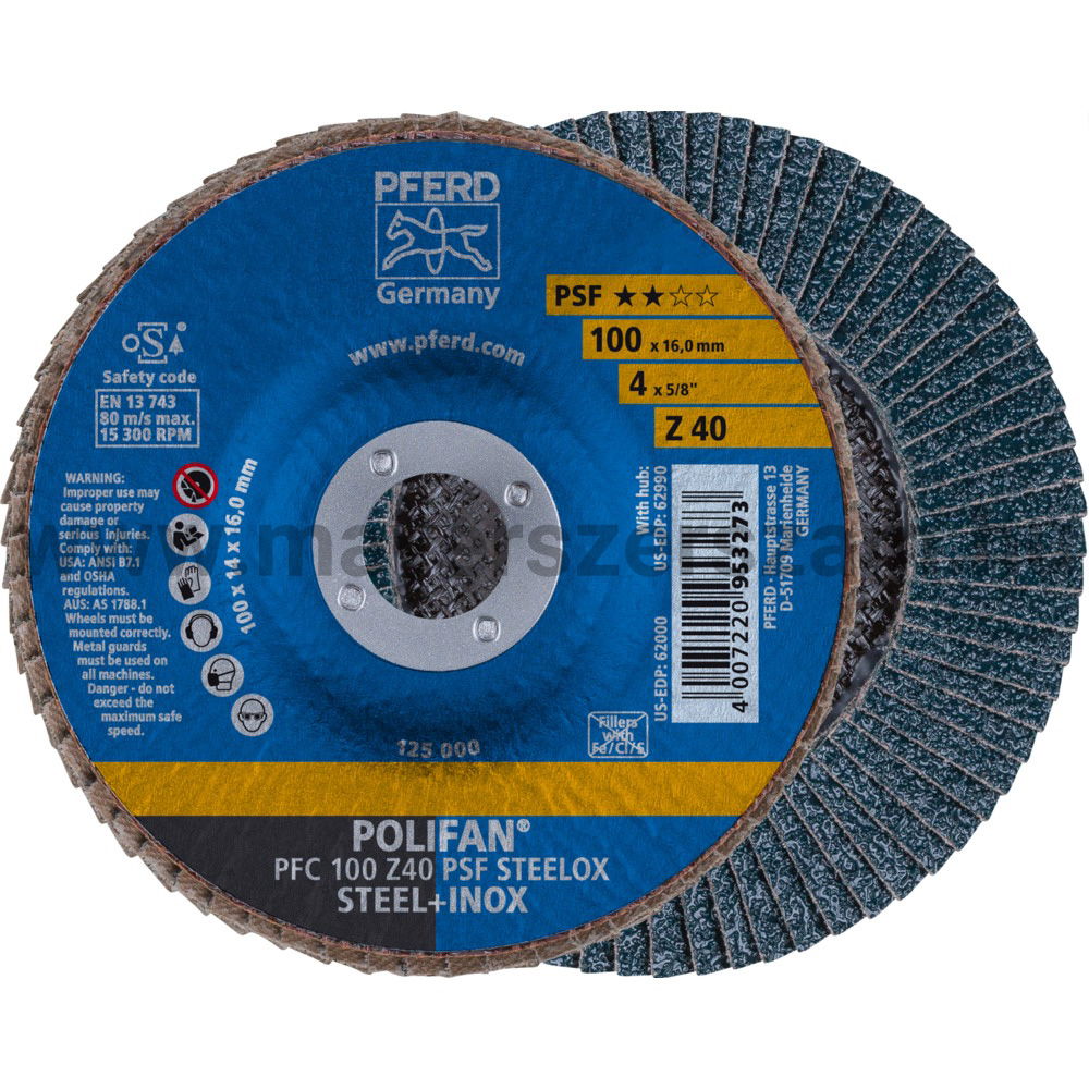 POLIFAN LEGYEZŐLAPOS CSISZOLÓKORONG PFC 100 Z40 PSF STEELOX/16 termék fő termékképe