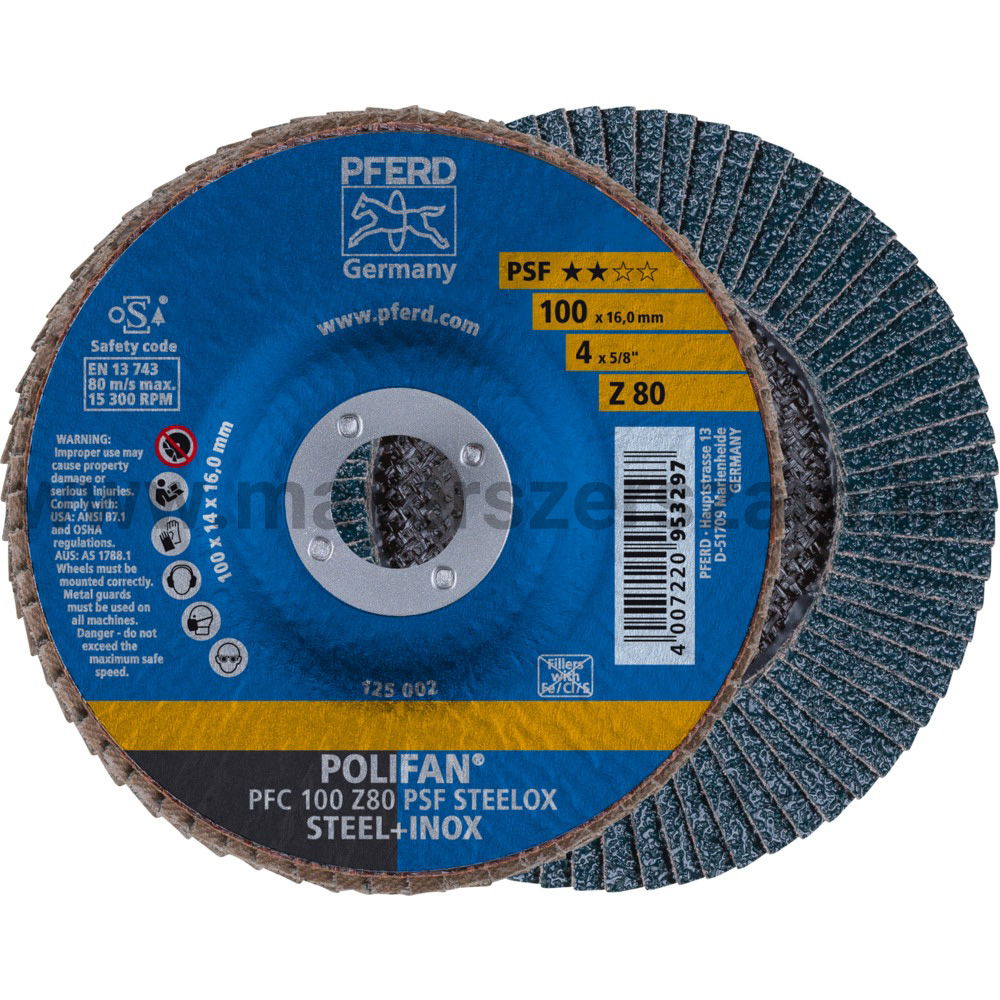 POLIFAN LEGYEZŐLAPOS CSISZOLÓKORONG PFC 100 Z80 PSF STEELOX/16 termék fő termékképe
