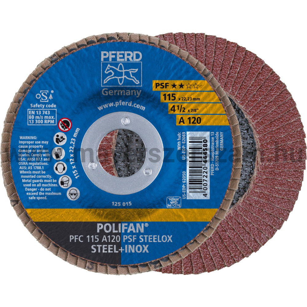 POLIFAN LEGYEZŐLAPOS CSISZOLÓKORONG PFC 115 A120 PSF STEELOX termék fő termékképe