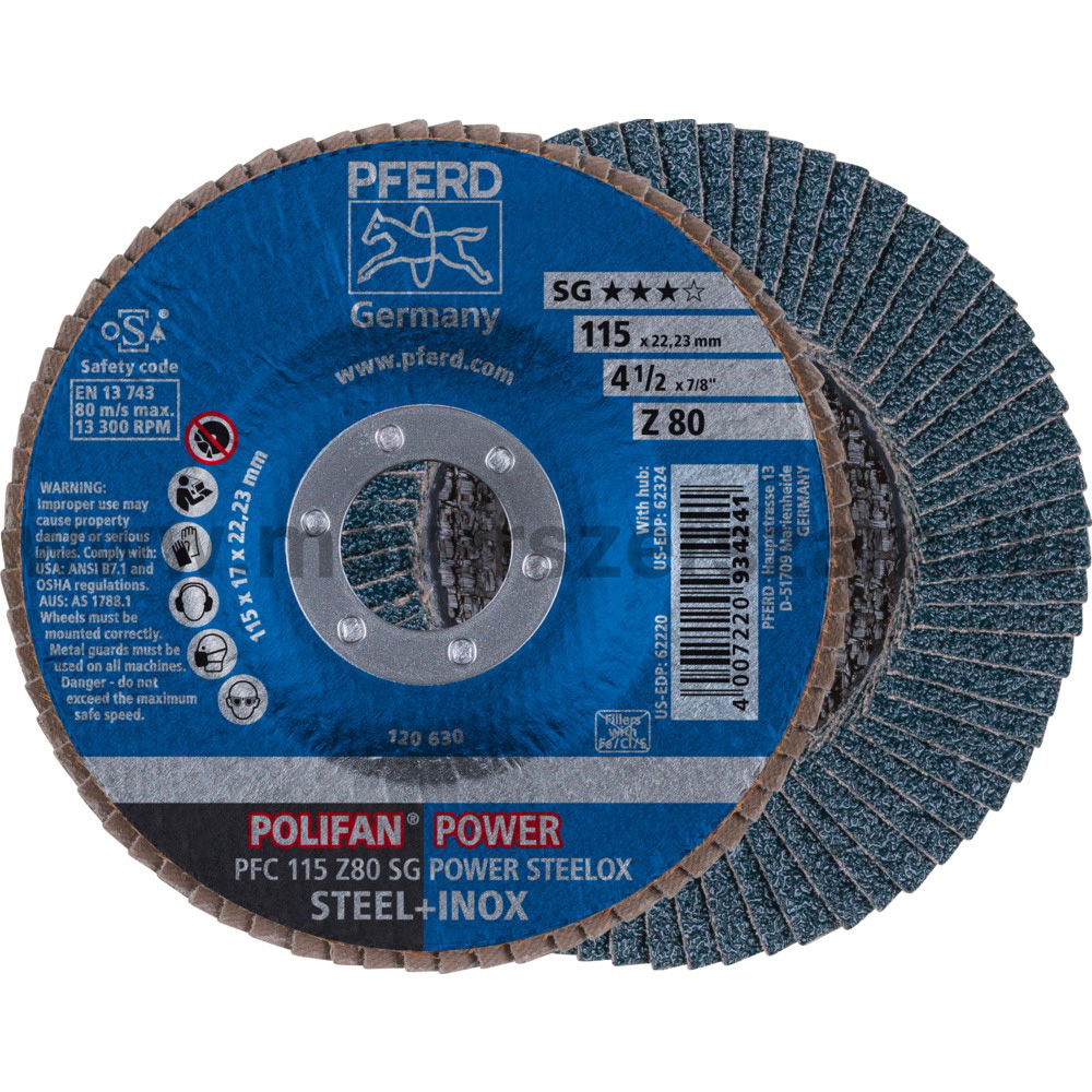 POLIFAN LEGYEZŐLAPOS CSISZOLÓKORONG PFC 115 Z80 SG POWER STEELOX termék fő termékképe