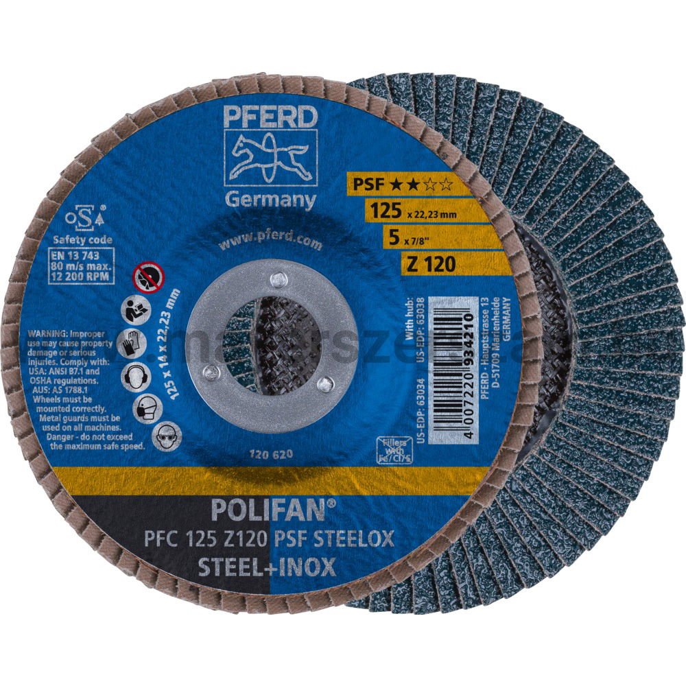 POLIFAN LEGYEZŐLAPOS CSISZOLÓKORONG PFC 125 Z120 PSF STEELOX termék fő termékképe