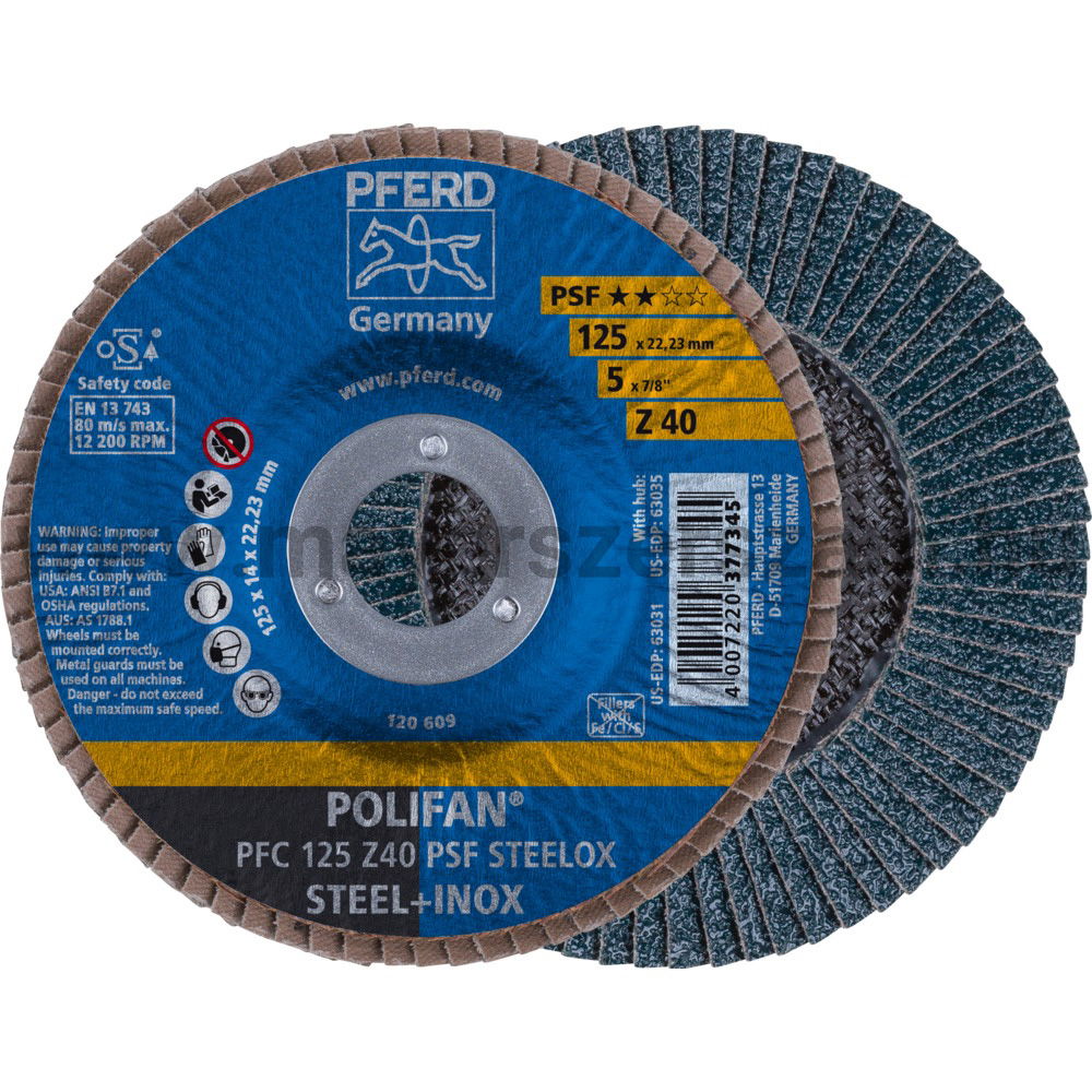 POLIFAN LEGYEZŐLAPOS CSISZOLÓKORONG PFC 125 Z40 PSF STEELOX termék fő termékképe