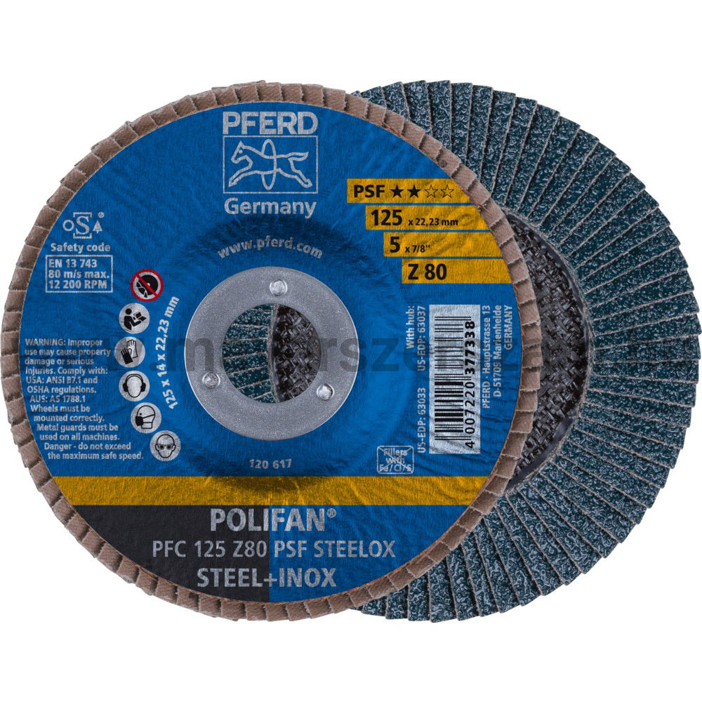 POLIFAN LEGYEZŐLAPOS CSISZOLÓKORONG PFC 125 Z80 PSF STEELOX termék fő termékképe