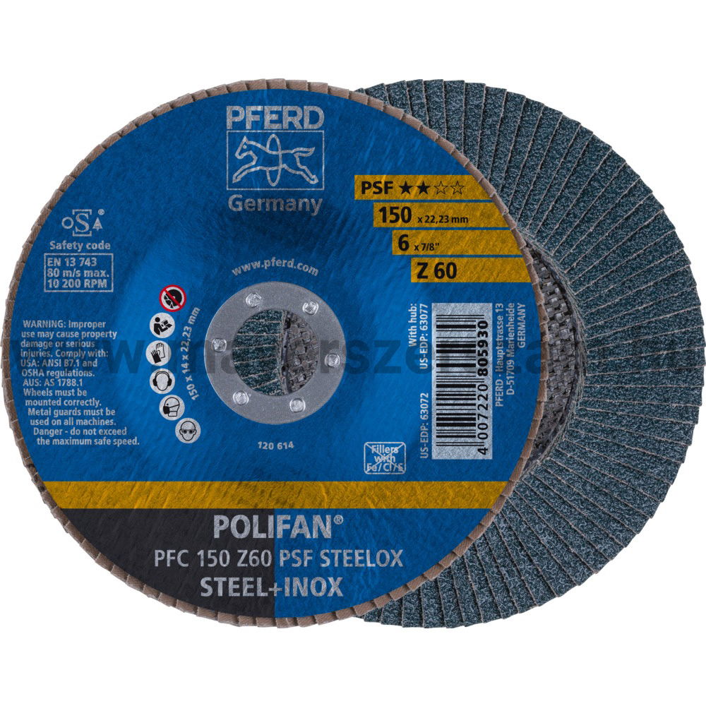 POLIFAN LEGYEZŐLAPOS CSISZOLÓKORONG PFC 150 Z60 PSF STEELOX termék fő termékképe