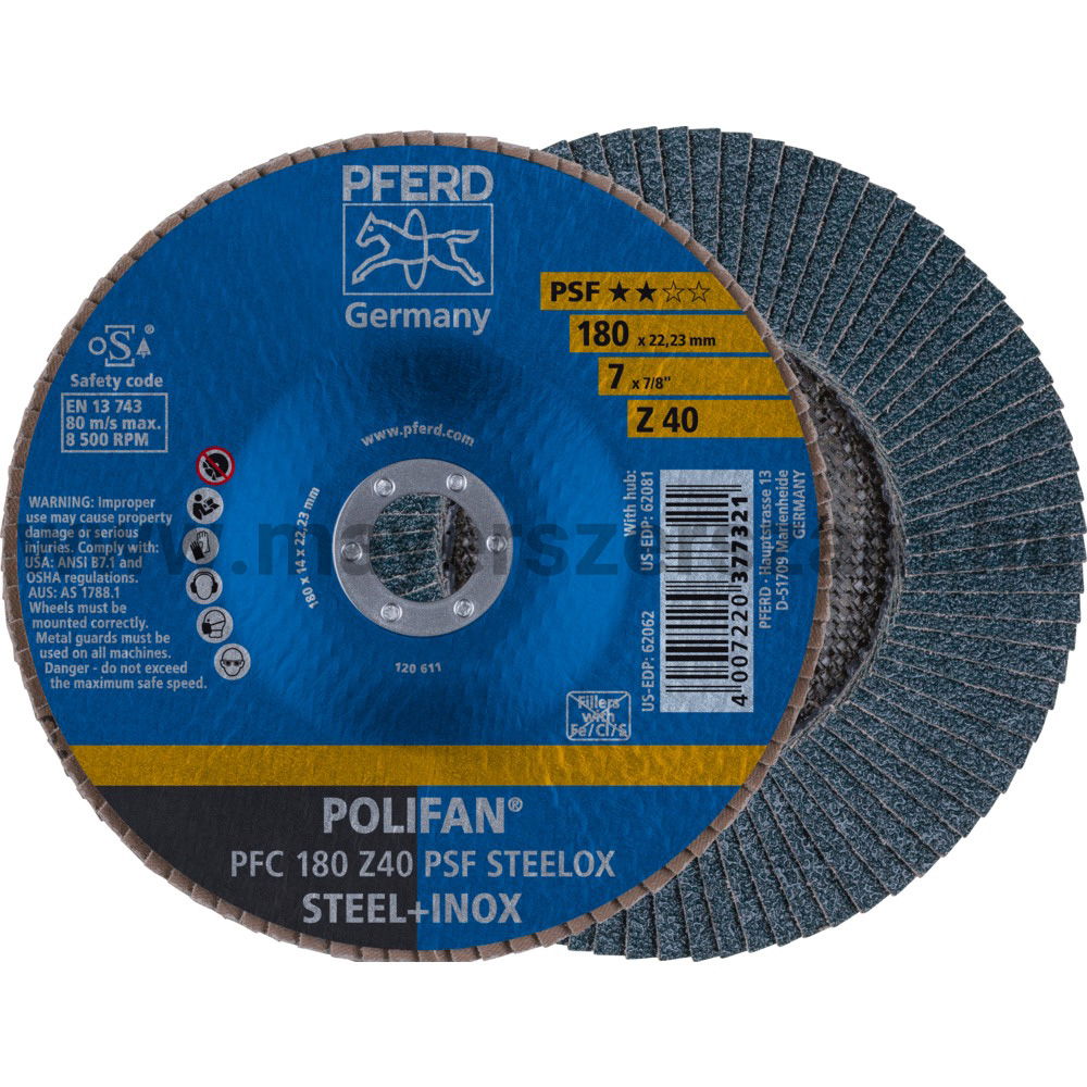 POLIFAN LEGYEZŐLAPOS CSISZOLÓKORONG PFC 180 Z40 PSF STEELOX termék fő termékképe