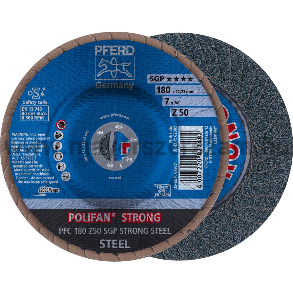 POLIFAN LEGYEZŐLAPOS CSISZOLÓKORONG PFC 180 Z50 SGP STRONG STEEL termék fő termékképe