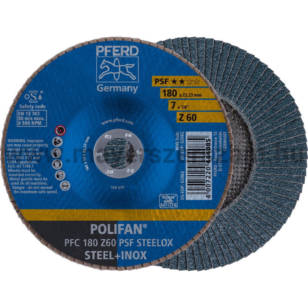 POLIFAN LEGYEZŐLAPOS CSISZOLÓKORONG PFC 180 Z60 PSF STEELOX termék fő termékképe