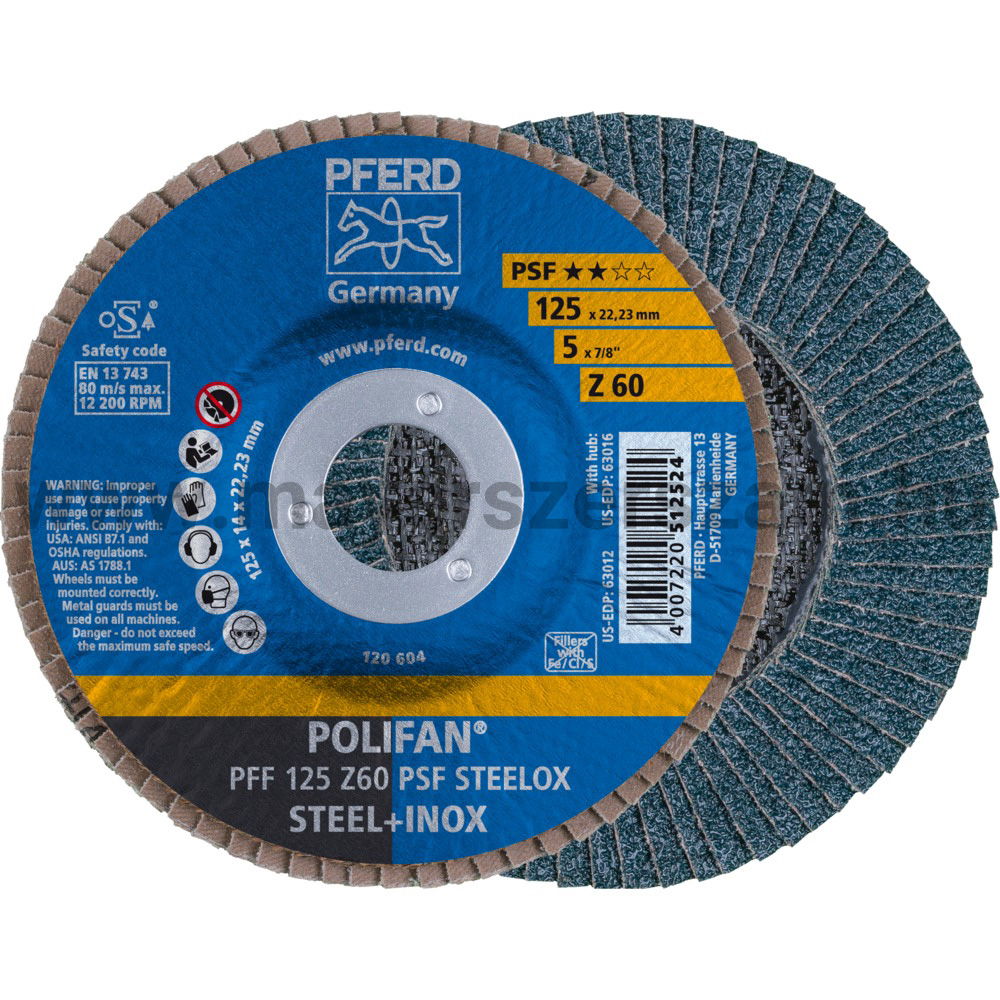 POLIFAN LEGYEZŐLAPOS CSISZOLÓKORONG PFF 125 Z60 PSF STEELOX termék fő termékképe