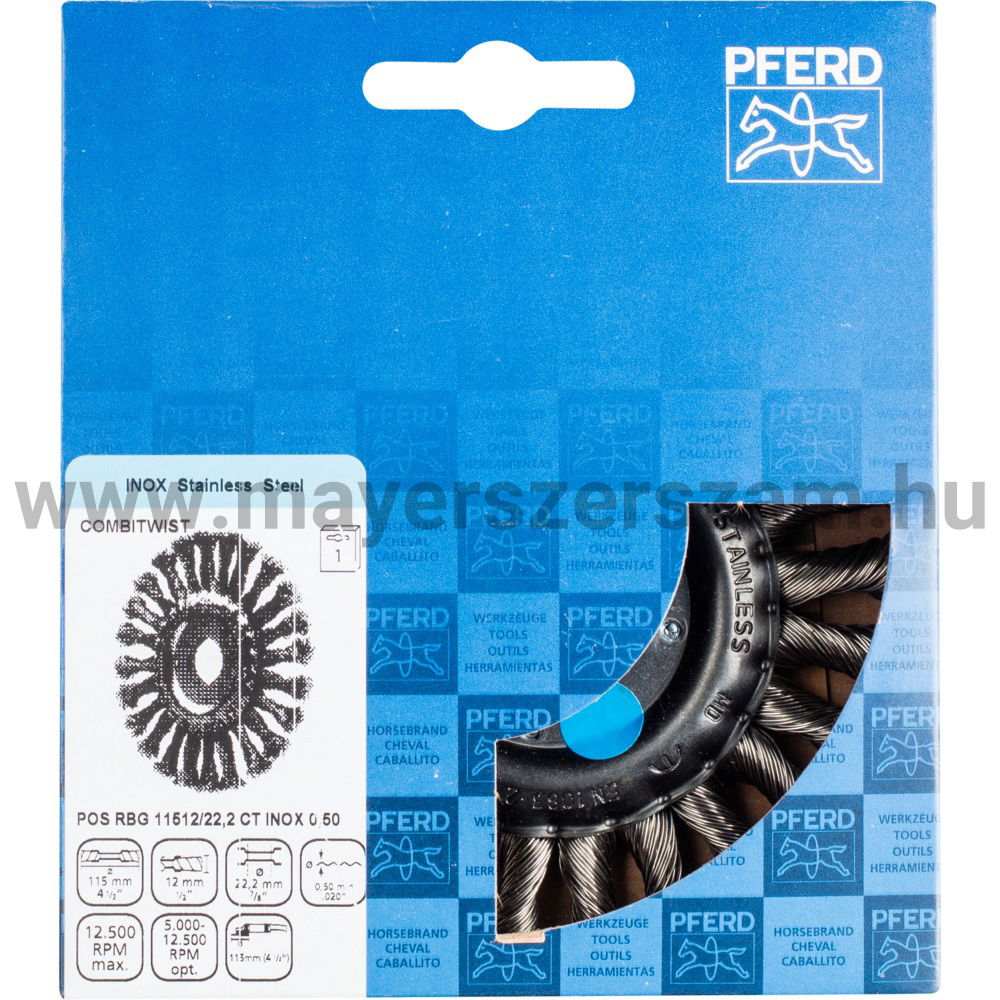 FONOTT KÖRKEFE POS RBG 11512/22,2 CT INOX 0,50 termék fő termékképe