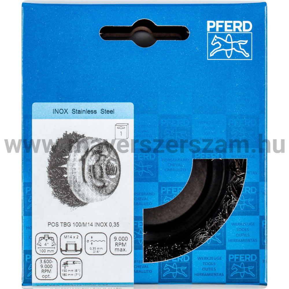 FONOTT FAZÉKKEFE POS TBG 100/M14 INOX 0,35 termék fő termékképe