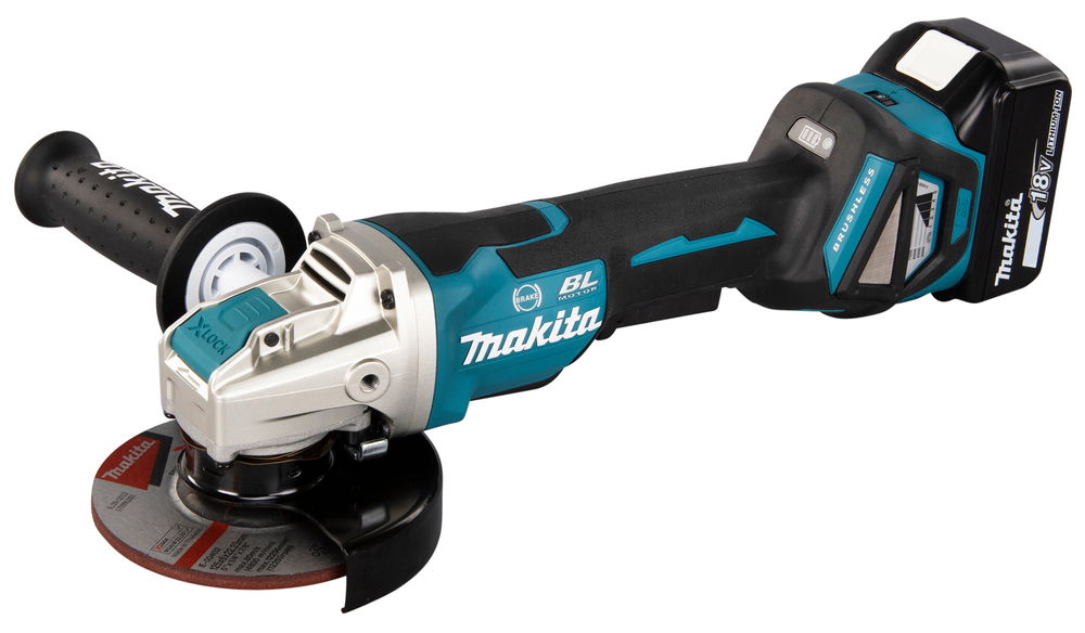 Makita DGA519RTJ akkumulátoros sarokcsiszoló (2 x 5.0 Ah Li-ion akkuval, MAKPAC kofferben) termék fő termékképe