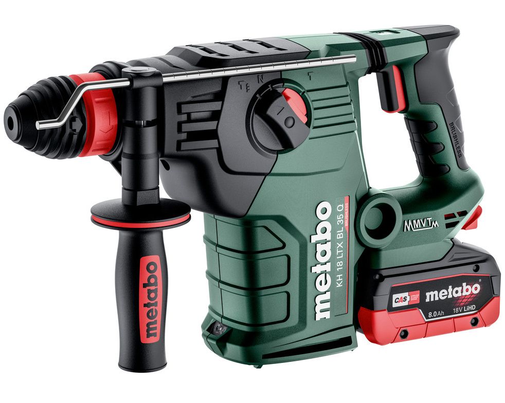 METABO KH 18 LTX BL 35 Q akkumulátoros SDS-plus kombikalapács (2 x 8.0 Ah LiHD akkuval, metaBOX kofferben) + cseretokmány termék fő termékképe