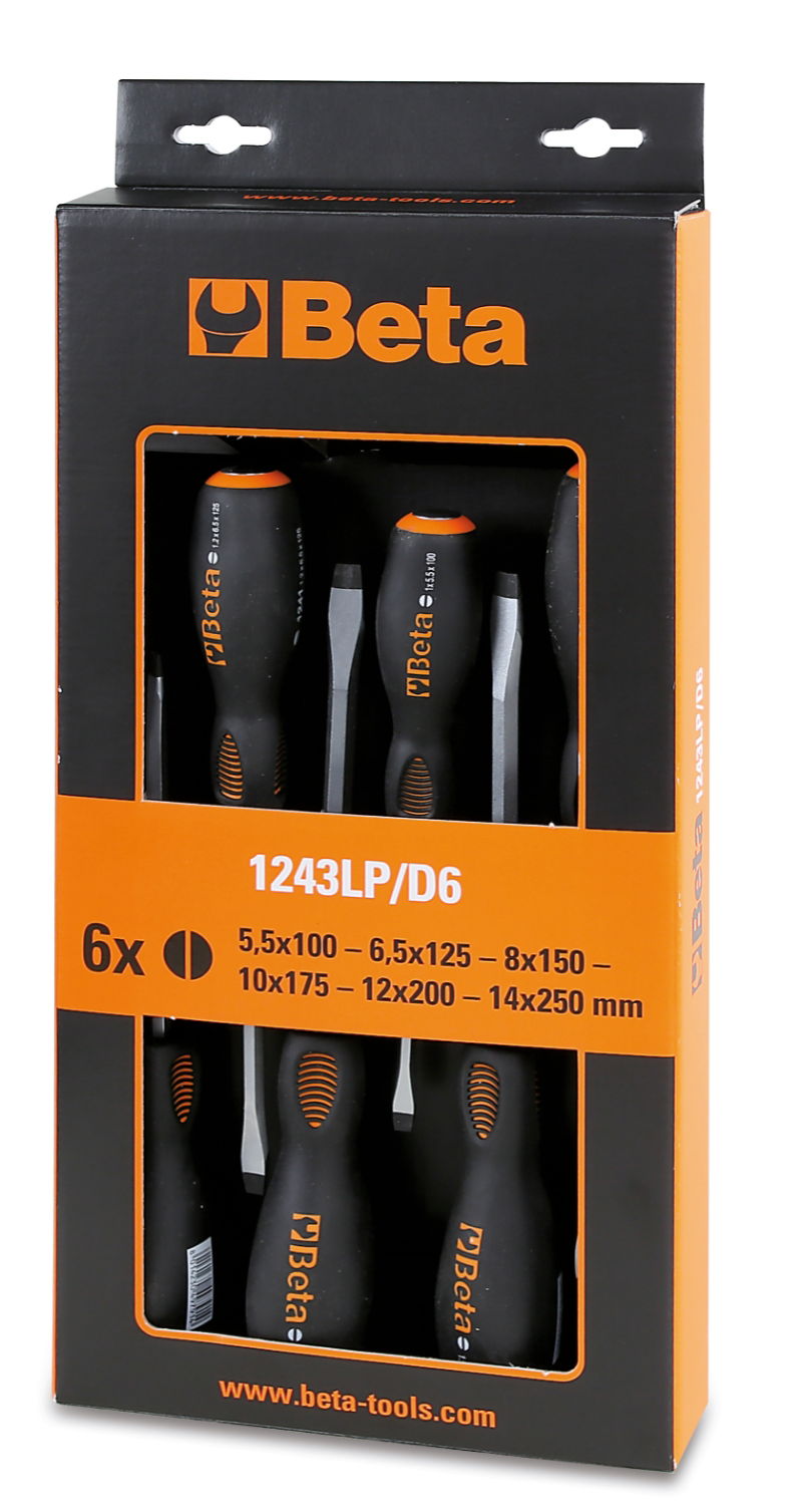 Beta 1243LP/D6 6 darabos acélfejű csavarhúzó készlet hasítottfejű csavarokhoz termék fő termékképe