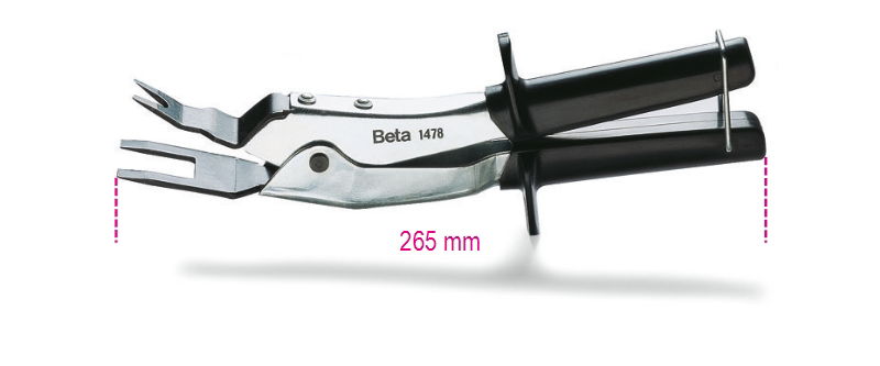 Beta 1478 Áttételes kárpitpatent kiszedő fogó, krómozott, PVC-bevonatú szárral termék fő termékképe
