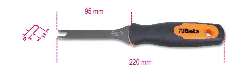 Beta 1479U/13 Kárpitpatent kiszedő szerszám, villa nemes acélból termék fő termékképe
