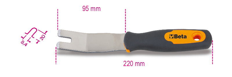 Beta 1479U/32 Kárpitpatent kiszedő szerszám, villa nemes acélból termék fő termékképe