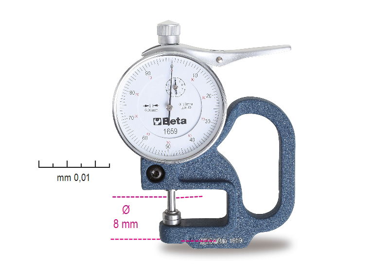 Beta 1659 Mérőórás vastagságmérő, pontosság 0.01 mm termék fő termékképe