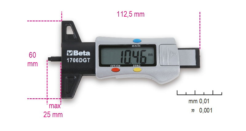 Beta 1706DGT Digitális gumiprofil-mélységmérő termék fő termékképe
