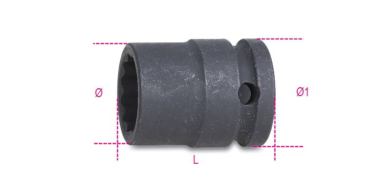 Beta 720B 36 Tizenkétszögű gépi dugókulcs, 1/2"-os négyszögletes csatlakozó, standard sorozat, foszfátozott termék fő termékképe