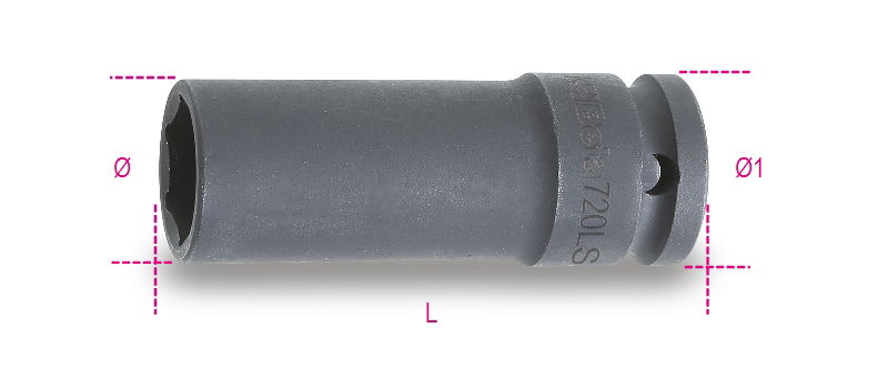 Beta 720LS 22 Gépi dugókulcs csavarbehajtóhoz hosszú, keskeny kivitel foszfátozott termék fő termékképe