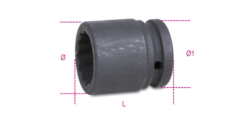 Beta 728B 17 Tizenkétszögű gépi dugókulcs, 3/4"-os négyszögletes csatlakozó, standard sorozat, foszfátozott termék fő termékképe