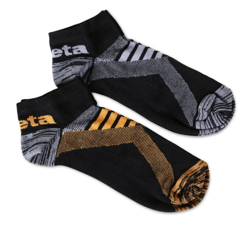 Beta 7431P Két pár sneaker zokni szellőző betétekkel Egy pár fekete/narancs és egy pár fekete/szürke színű zokni.M termék fő termékképe