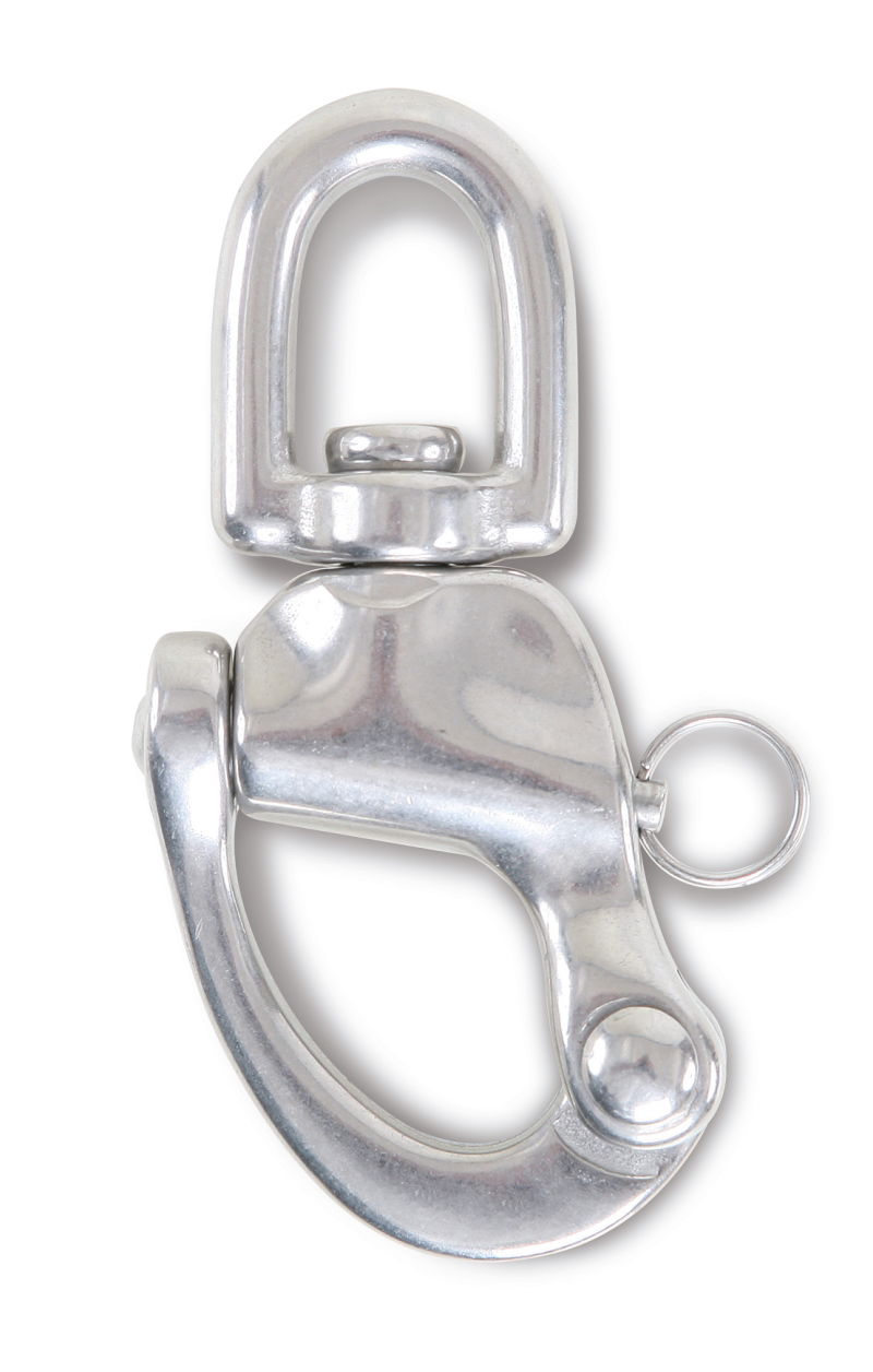 Robur 8273 16 Karabiner horog gyorscsatlakozóval és szemes forgószem Nemesacél AISI 316 termék fő termékképe