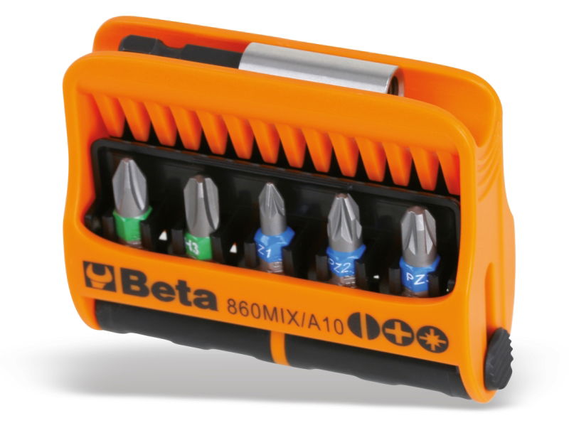 Beta 860MIX/A10 10 csavarhúzóbetét és mágneses betéttartó, műanyag dobozban termék fő termékképe