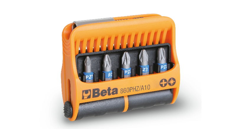 Beta 860PHZ/A10 10 csavarhúzóbetét és mágneses betéttartó, műanyag dobozban termék fő termékképe
