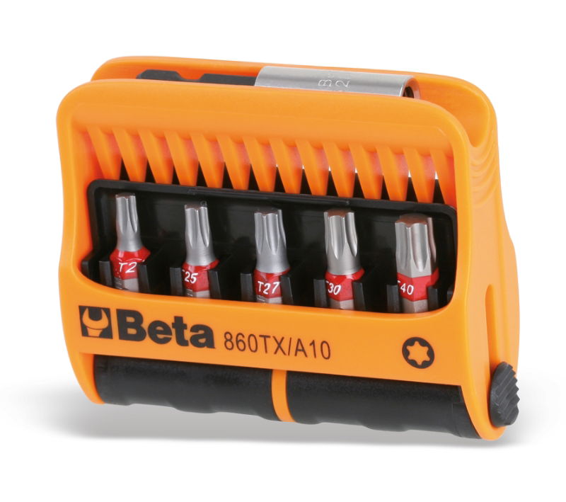 Beta 860TX/A10 10 csavarhúzóbetét és mágneses gyorslazítású betéttartó, műanyag dobozban termék fő termékképe