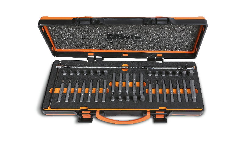 Beta 867/C38 38 RIBE® betétből álló készlet 10 mm hatlapfejű csatlakozóval és 1 csuklós T betéttartóval lágy hőformázott tálcán és lemezdobozban termék fő termékképe