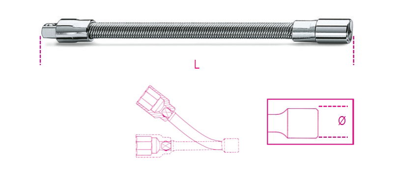 Beta 900FL 150 1/4"-os flexibilis toldó, krómozott termék fő termékképe